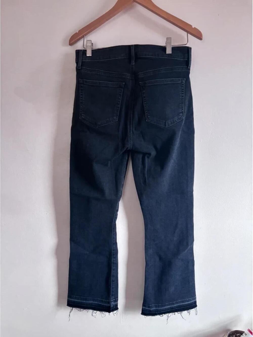 LOFT High Waist Flare Crop Jeans in Black size 6 - Picture 2 of 5